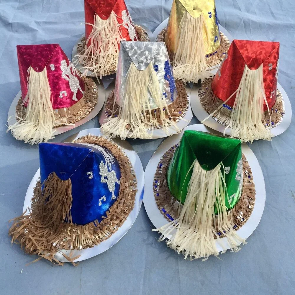 (Pack of 7) 1950s Vintage Party Hats Rock and Roll Theme